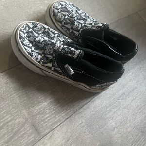 Vans Black and White Sneakers with Graffiti Pattern
